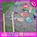 2015 Kids Wooden Magnetic Colorful Educational Fishing Toy, DIY Wooden Magnetic Fishing Toy, Cheap Wooden Fishing Game Toy W01A071